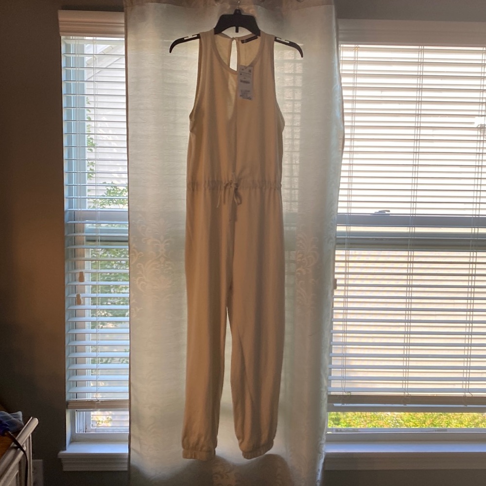 Zara jumpsuit, size M cream/light beige color. New with tags